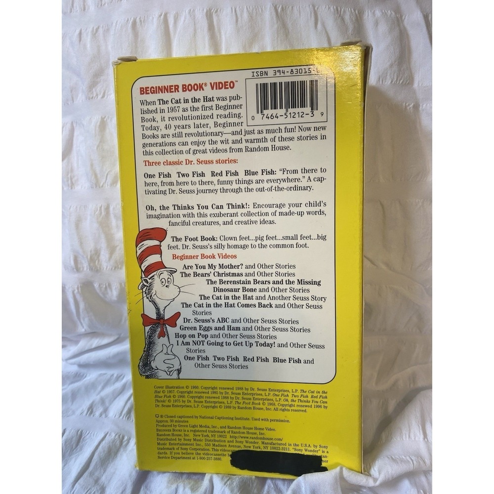Dr.Seuss One Fish, Two Fish, Red Fish, Blue Fish VHS Tape - Picture 2 of 5